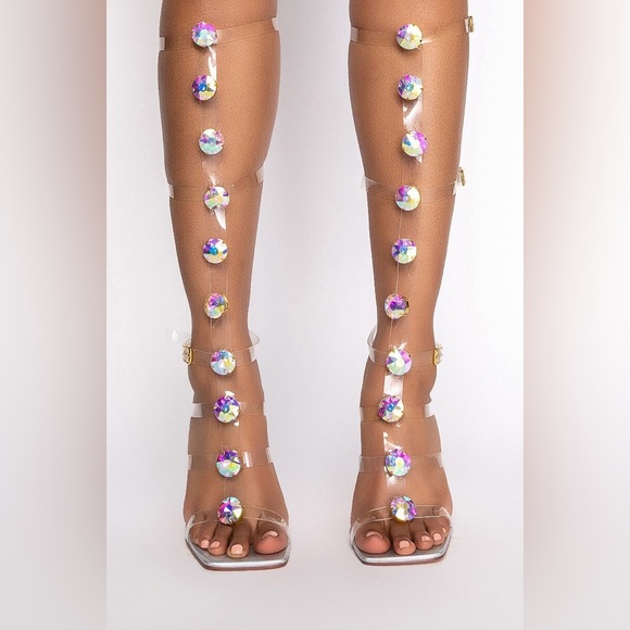 SUGAR AND SPICE STILETTO SANDAL IN HOLOGRAM - Picture 3 of 6